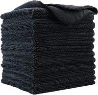 Chiffon de nettoyage en microfibre pour lavage de voiture noir