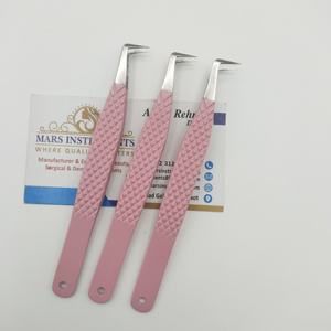 Pinzas de extensión de pestañas de 90 grados de bota de color rosa pálido de alta calidad sostenible - Product Image 2