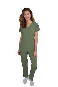 Conjuntos de uniformes médicos de enfermería Premium para mujer, uniforme médico de algodón y poliéster Spandex, pantalones para correr, traje para médicos de Hospital - Product Image 5