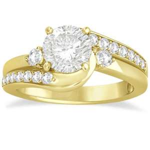 Ensemble de mariage en or jaune 14 carats avec diamant de 0,58 carat, bague de fiançailles et alliance en or jaune 14 carats 0,58 carat - Product Image 4