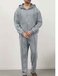 Survêtement deux pièces en coton surdimensionné avec logo brodé, survêtement de rue surdimensionné avec lavage à l'acide, pantalon de survêtement et sweat à capuche imprimés pour l'hiver, nouvel arrivage - Product Image 4