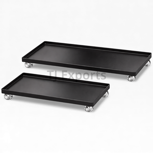 Plateau de service rectangulaire surélevé en métal noir pour chocolat avec base solide pour une présentation haut de gamme - Product Image 6