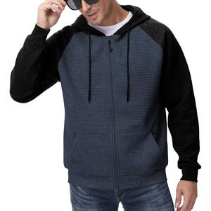 Sweat-shirt personnalisé surdimensionné délavé à l'acide sweat-shirt à capuche brodé hommes basiques coton mélangé bouffée impression fermeture éclair complète - Product Image 2