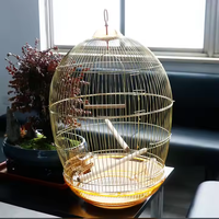 Cage à oiseaux en métal en gros d'usine Cage à perroquet en fil d'or facile à assembler facile à nettoyer Portable Durable respirant