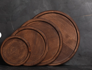 Assiettes de présentation en bois massif faites à la main les plus vendues décorations de mariage populaires polies ensembles de plats durables-commande minimum 50pcs - Product Image 3