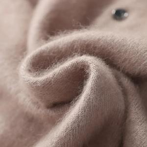 Otoño e Invierno nueva camisa POLO para hombre 100% suéter de Cachemira de visón tejido Color sólido suéter moda abrigo Suelto - Product Image 4