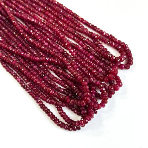 Natural Longido Ruby Faceted Rondelle <b>Beads</b> for Jewelry Making Supplies 2.5-5mm Ruby Loose Gemstones <b>Beads</b> By Manufacturer Bulk - Product Image 5