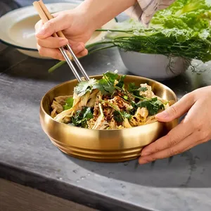 Cuenco grande para servir comida de cocina de latón macizo de Color dorado mate, decoración de mesa redonda de calidad de lujo, cuencos para Mezclar alimentos al mejor precio - Product Image 5