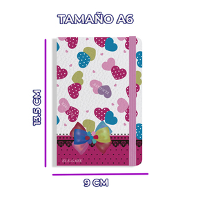 Flirty Hearts Notebook with 75 Lined Sheets B6 B5 <b>A5</b> Sizes for School Use PP Cover Material Sewing Thermal Loose-leaf Bindings - Product Image 4