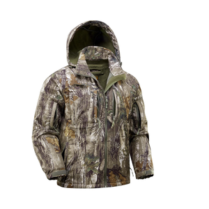 Veste de chasse en softshell robuste avec capuche, imperméable et silencieuse, design en tissu imprimé, technologie Bayer Material - Product Image 2