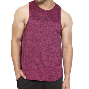 Nueva llegada 2025 hombres de poliéster Spandex mezcla curva dobladillo estilo roscado estampado bajo demanda gimnasio entrenamiento deportes camisetas sin mangas - Product Image 5