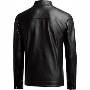 Veste en cuir à fermeture éclair décontractée pour hommes automne hiver prix de gros personnalisé - Product Image 2