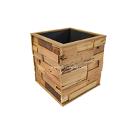 Ensemble de jardinières en bois poreux pour la décoration de la maison, du jardin et de l'hôtel, design vintage créatif, écologique, couleur personnalisée, revêtement époxy