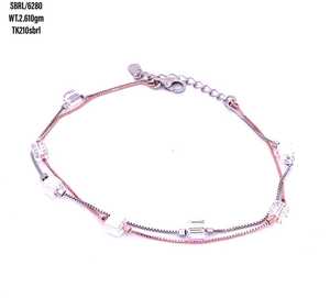 Bracelet de luxe à chaîne complète pour femme Bracelet en zircon scintillant pavé Bracelet de mode en argent sterling 925 - Product Image 1