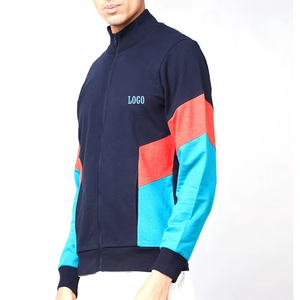 Premium hommes couleur bloc sweats à capuche Collection hiver sweat à capuche à fermeture éclair complète avec deux poches basiques coton mélangé confortable - Product Image 4