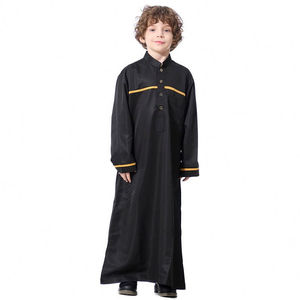 Thobe musulman traditionnel pour hommes de haute qualité vente en gros poitrine rayure jubbah caftan abaya arabe taille personnalisée coton logo personnalisé OEM - Product Image 2