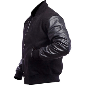 Men Varsity Jacket Regular Sleeves with <b>Button</b> Closure Trendy College Style Casual Jacket for Everyday Wear - Product Image 3