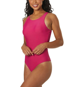 2025 nueva llegada de alta calidad 100% Spandex poliéster Color sólido traje de baño de carreras de una pieza disponible a precio barato al por mayor - Product Image 3