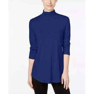 Collezione JM: Top Casual da Donna Taglia XX-Large, Stile Streetwear con Stampa Floreale in Pizzo, Maglia Blu con Chiusura a Cerniera - Product Image 1