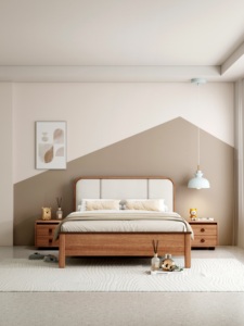 Cama de Madera Maciza Natural, Tamaños Queen y King - Product Image 2