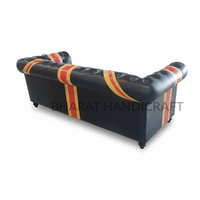 Sofá Chesterfield Premium de 3 Plazas con Tapicería de Cuero Genuino Moderno, Estructura de Madera, Detalles Refinados, Cómodo y Elegante para el Hogar