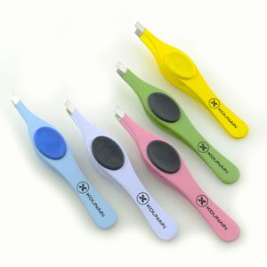 Professional Beauty Stainless <b>Steel</b> Eyebrow Tweezers Set New Matt White Colors <b>Silicon</b> Grip Slanted Tips for Convenient Eyebrow - Product Image 6