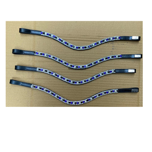 NIDA Equestrian - Cintas para la Frente de Caballo de Cuero Genuino de Alta Calidad con Pedrería, Color y Logotipo Personalizados, Ajuste Cómodo para el Caballo - Product Image 1