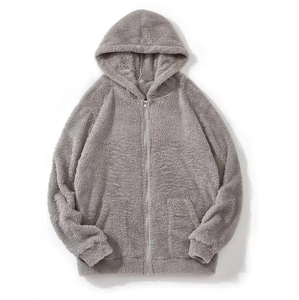 OEM Logo personnalisé Sweat à capuche en polaire Sherpa lourd Fabricant sur mesure de haute qualité Sweat à capuche unisexe en polaire Sherpa zippé - Product Image 5