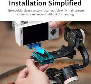 Cardán de cámara M3 para Vlogging con liberación rápida 4,0, luz de relleno de temperatura de doble color incorporada - Product Image 3