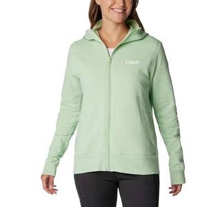 Sudaderas cortas con cuello alto y cremallera para mujer, talla grande, al por mayor, sudadera transpirable, informal, holgada, tipo jersey - Product Image 1