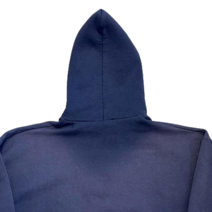 Sun Faded Washed Navy Blue Hoodie Oversized Cotton Pullover Sudadera con capucha Unisex Streetwear Custom Logo Factory Manufacturer - Product Image 5