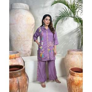 ชุดเดรส Kurti ดีไซน์เนอร์ Vetican Lemon Tree Cordset สำหรับงานออฟฟิศ งานเลี้ยง งานแต่งงาน งานรับรอง งานเทศกาล และงานพิธีกรรมแบบดั้งเดิม - Product Image 1