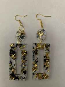 Boucles d'oreilles en bois époxy vadrouille et résine de haute qualité à la mode ensemble de bijoux faits à la main pour filles et femmes - Product Image 3