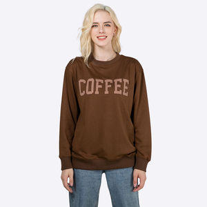 Ventes chaudes Pulls en coton pour femmes Vêtements de sport amples Broderie Pulls à col rond surdimensionnés pour filles - Product Image 2
