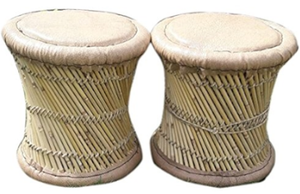 Tendance chaude Bohème Bambou Rotin Ottoman Tabourets En Rotin Écologiques Pour Hall Cooffe Table pour Hôtel Os Incrustation Console - Product Image 5