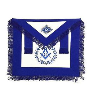 Masonic Blue Lodge Master Mason delantal máquina bordada Regalia algodón cuero tela cinta Material masonería costura - Product Image 2