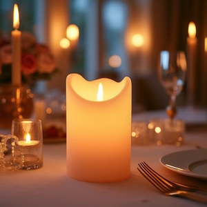Bougie LED LUMINEO Cream 480613 (7,5x10cm) effet flamme - Product Image 3