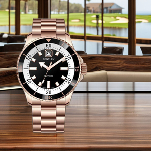 Reloj de cuarzo resistente al agua de acero inoxidable 316L de alta calidad 10ATM con ventana de esfera de cristal y pantalla de puntero de ancho de banda de 22mm - Product Image 4