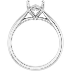 ตัวเรือนแหวนหมั้นทรงสี่เหลี่ยมมรกต ขนาด 6x4 มม. และ 12x10 มม. สำหรับใส่พลอยมรกตทรงเหลี่ยม แบบกึ่งสำเร็จรูป สำหรับผู้หญิง - Product Image 2