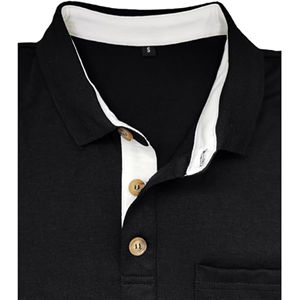 Polo de manga corta para hombre con cuello acanalado y ajuste a medida, ideal para uso diario, uniforme de oficina y logotipo bordado personalizado - Product Image 2
