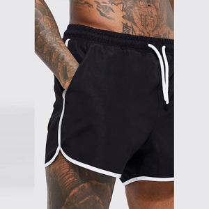 กางเกงว่ายน้ำขายตามสั่งแนวสตรีทของผู้ชายกางเกงขาสั้นผ้าโพลีเอสเตอร์อีลาสเทนแบบผูกเชือกสองกระเป๋าแนวโค้งแบบ2025 - Product Image 5