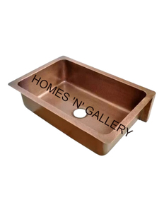 Évier de cuisine de luxe en cuivre et laiton fait à la main Bol unique Lavabo de cuisine pour restaurant avec égouttoir - Product Image 5