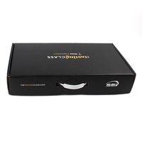 Cajas de Cartón Corrugado Negras Personalizadas para Botellas de Vino con Asa, Materiales Reciclados, Embalaje Ecológico