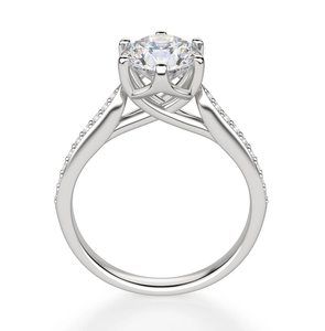 Brillante corte redondo Pave Set anillo de compromiso anillo de plata esterlina Moissanite nuevo diseño anillo para mujer - Product Image 3