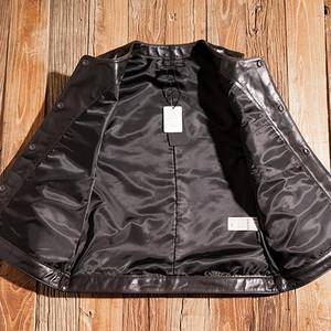 Chaleco de Cuero Genuino Vintage para Hombre, Transpirable, Impermeable, Ecológico, Cuello en V, Estilo Urbano - Product Image 6