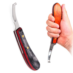 Farrier Tools Supply Hoof Knife Shoeing un caballo Hoja de acero afilada Corte Fácil recorte Mango de madera Instrumento veterinario - Product Image 5