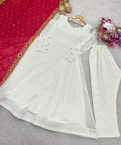 TENDANCE GEORGETTE BRODERIE MULTI COULEURS ROBE DE TRAVAIL FLORAL, PISHWAS AVEC DUPATTA QUOTIDIEN VÊTEMENT ETHNIQUE PRIX DE GROS - Product Image 5