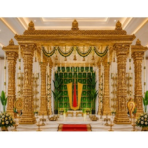 Mandap Tirupati Balaji de Gran Elegancia para Bodas Hindúes Tradicionales, Compre un Mandap de Fibra Dorada Premium para Recepciones y Rituales de Boda - Product Image 1