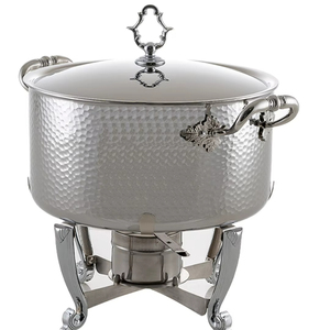 ชุดจานทำจากเหล็กชุบเงินสุดหรูมีด้ามจับทองเหลืองอุปกรณ์จัดเลี้ยงอาหารขายดีสำหรับโรงแรมและร้านอาหาร - Product Image 1