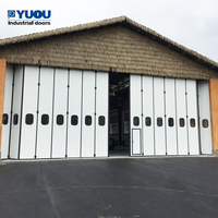 Ahorra espacio corrediza automática industrial taller almacén puerta plegable